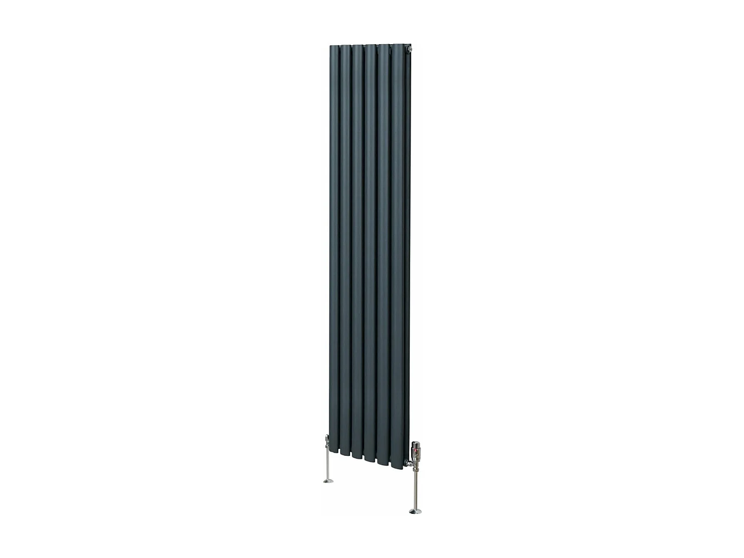 Grzejnik kolumnowy owalny z zaworami – 1800 mm x 360 mm – antracytowo-szary 3485959 - obrazek 1