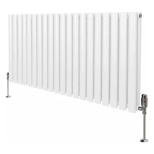 Grzejnik kolumnowy owalny i zawory – 600 mm x 1200 mm – biały 3485986 Grzejnik kolumnowy owalny i zawory – 600 mm x 1200 mm – biały 3485986