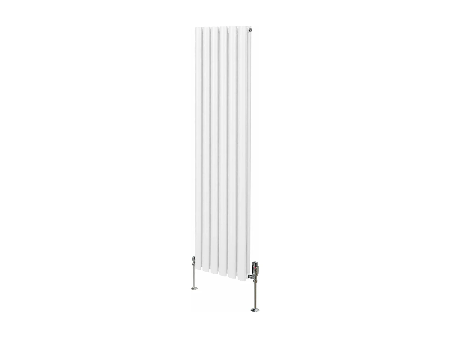 Grzejnik kolumnowy owalny i zawory - 1600 mm x 360 mm - biały 3486011 - obrazek 1