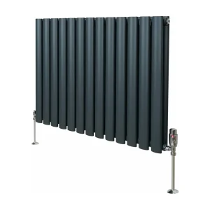 Grzejnik kolumnowy owalny z zaworami – 600 mm x 780 mm – antracytowo-szary 3486025 Grzejnik kolumnowy owalny z zaworami – 600 mm x 780 mm – antracytowo-szary 3486025