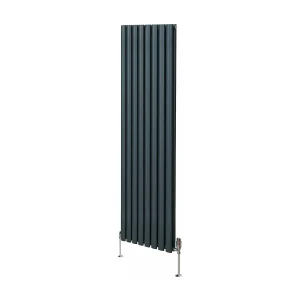 Grzejnik kolumnowy owalny z zaworami – 1800 mm x 480 mm – antracytowo-szary 3486038 Grzejnik kolumnowy owalny z zaworami – 1800 mm x 480 mm – antracytowo-szary 3486038