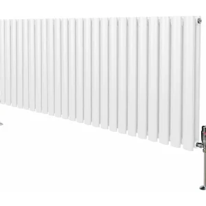 Grzejnik kolumnowy owalny z zaworami – 600 mm x 1440 mm – biały 3486041 Grzejnik kolumnowy owalny z zaworami – 600 mm x 1440 mm – biały 3486041