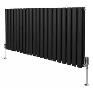 Grzejnik kolumnowy owalny i zawory – 600 mm x 1200 mm – czarny 3486068 Grzejnik kolumnowy owalny i zawory – 600 mm x 1200 mm – czarny 3486068