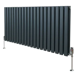 Grzejnik kolumnowy owalny z zaworami – 600 mm x 1200 mm – antracytowo-szary 3486081 Grzejnik kolumnowy owalny z zaworami – 600 mm x 1200 mm – antracytowo-szary 3486081