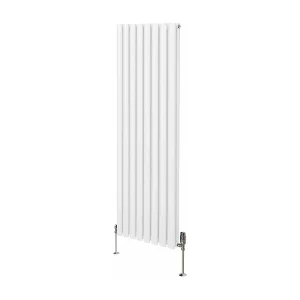 Grzejnik kolumnowy owalny i zawory – 1600 mm x 480 mm – biały 3486084 Grzejnik kolumnowy owalny i zawory – 1600 mm x 480 mm – biały 3486084
