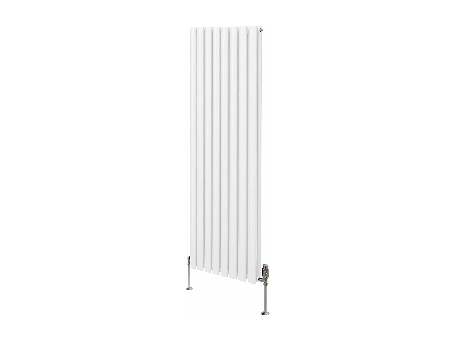 Grzejnik kolumnowy owalny i zawory - 1600 mm x 480 mm - biały 3486084 - obrazek 1
