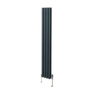 Grzejnik kolumnowy owalny z zaworami – 1800 mm x 240 mm – antracytowo-szary 3486086 Grzejnik kolumnowy owalny z zaworami – 1800 mm x 240 mm – antracytowo-szary 3486086