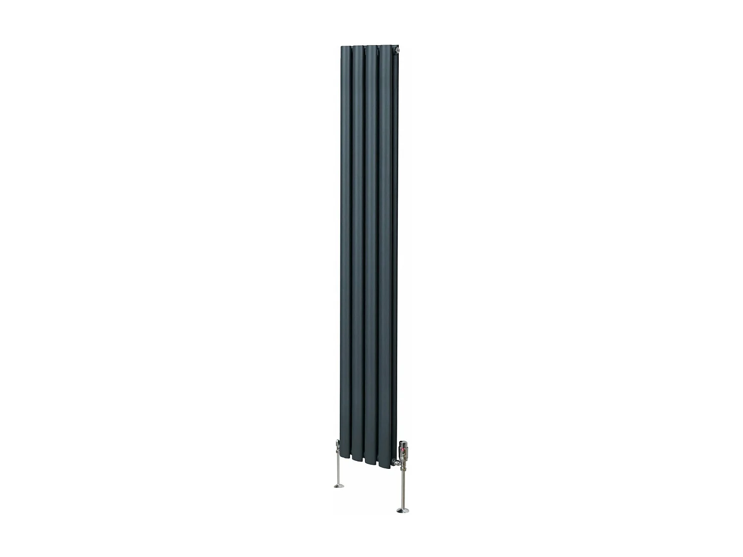 Grzejnik kolumnowy owalny z zaworami – 1800 mm x 240 mm – antracytowo-szary 3486086 - obrazek 1