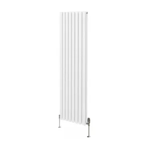 Grzejnik kolumnowy owalny i zawory – 1800 mm x 480 mm – biały 3486089 Grzejnik kolumnowy owalny i zawory – 1800 mm x 480 mm – biały 3486089