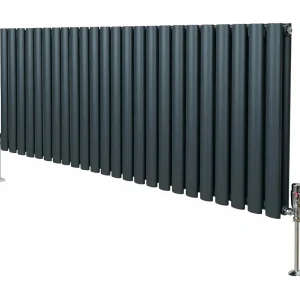 Grzejnik kolumnowy owalny z zaworami – 600 mm x 1440 mm – antracytowo-szary 3486098 Grzejnik kolumnowy owalny z zaworami – 600 mm x 1440 mm – antracytowo-szary 3486098