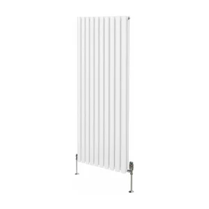 Grzejnik kolumnowy owalny i zawory – 1600 mm x 600 mm – biały 3486116 Grzejnik kolumnowy owalny i zawory – 1600 mm x 600 mm – biały 3486116