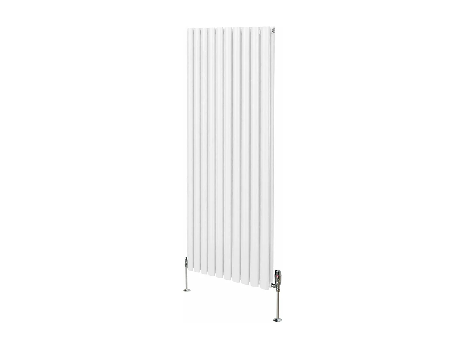 Grzejnik kolumnowy owalny i zawory - 1600 mm x 600 mm - biały 3486116 - obrazek 1
