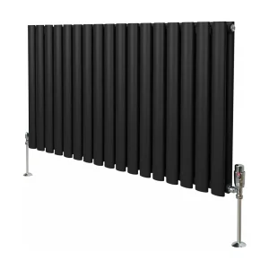 Grzejnik kolumnowy owalny i zawory – 600 mm x 1020 mm – czarny 3486131 Grzejnik kolumnowy owalny i zawory – 600 mm x 1020 mm – czarny 3486131
