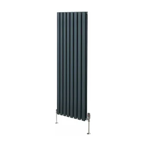 Grzejnik kolumnowy owalny z zaworami – 1600 mm x 480 mm – antracytowo-szary 3486138 Grzejnik kolumnowy owalny z zaworami – 1600 mm x 480 mm – antracytowo-szary 3486138