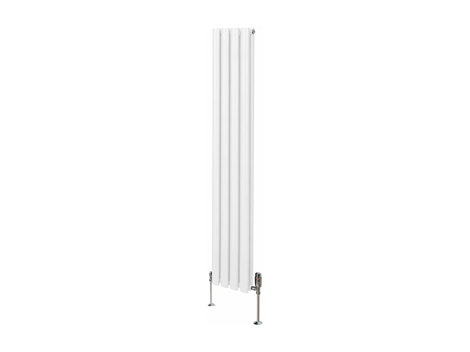 Grzejnik kolumnowy owalny i zawory - 1600 mm x 240 mm - biały 3486148 - obrazek 1