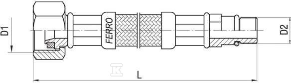 Wąż bateryjny w oplocie stalowym 60 M10x3 / 8 krótki WBS18 - obrazek 2