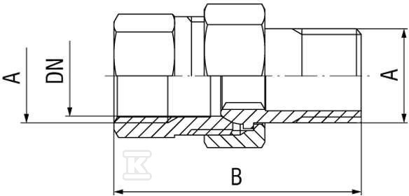 Śrubunek mosiężny 3/8" prosty SG1 - obrazek 2