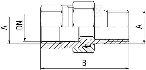 Śrubunek mosiężny 5/4" prosty SG9 - obrazek 2