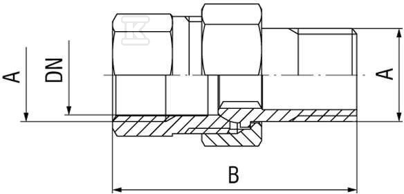 Śrubunek mosiężny 3/4" prosty SG3 - obrazek 2