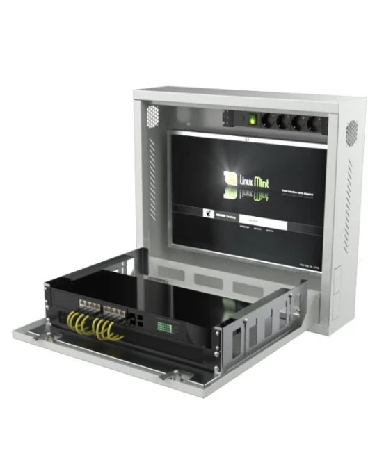 MIRSAN Obudowa DVR dla rejestratorów 2U 580/550/200mm (drzwi pełne) czarna