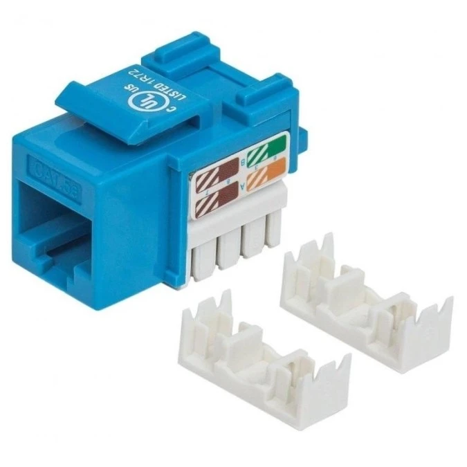 Moduł Keystone RJ45 UTP Cat5e Niebieski Punch‑Down - obrazek 1