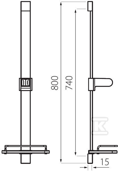 Zestaw prysznicowy przesuwny 1 strumieniowy Quadro, chrom N110 - obrazek 2
