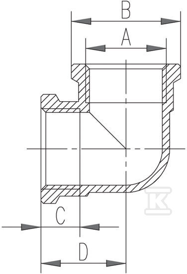 Kolanko mosiężne 1/2" nakrętno-nakrętne chrom K03C - obrazek 2