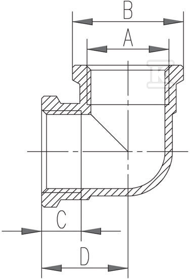 Kolanko mosiężne 3/4" nakrętno-nakrętne chrom K04C - obrazek 2