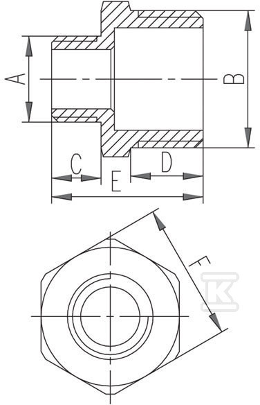 Nypel redukcyjny mosiężny 1/2"x1/4" chrom N09C - obrazek 2