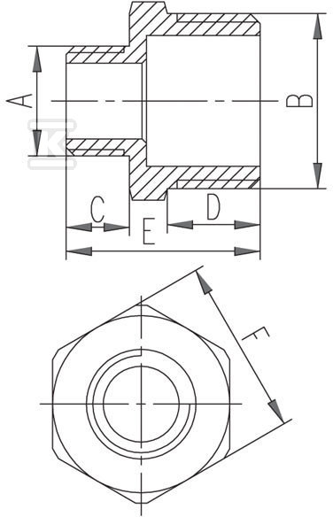Nypel redukcyjny mosiężny 3/4"x1/2" chrom N10C - obrazek 2
