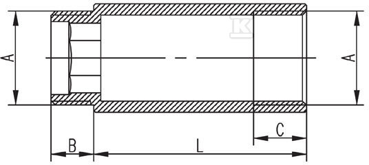 Przedłużka mosiężna 3/4" 15 mm żółta P115Z - obrazek 2