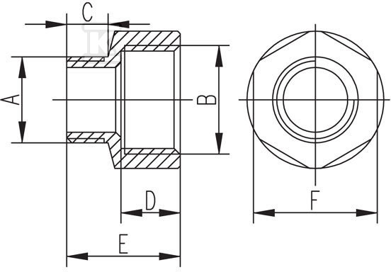 Redukcja 1"x3/4" nakrętno-wkrętna żółta RN05Z - obrazek 2