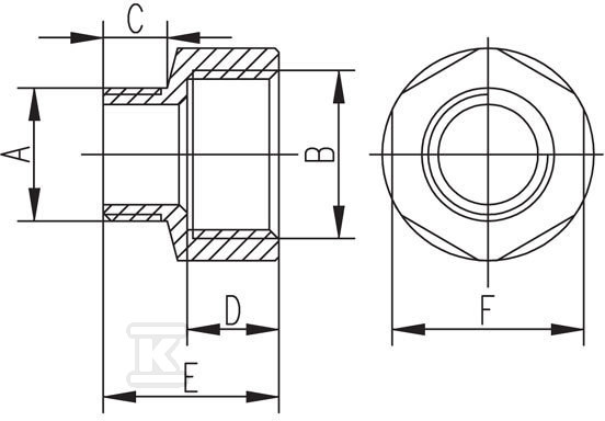 Redukcja 5/4"x1" nakrętno-wkrętna zółta RN06Z - obrazek 2