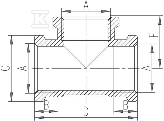 Trójnik mosiężny 1/2" chrom T02C - obrazek 2