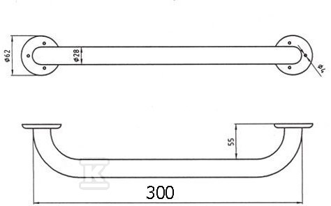 Uchwyt pojedynczy METALIA 30cm, biały R6630,11 - obrazek 1