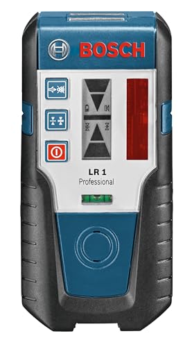 Bosch Professional Odbiornik laserowy LR 1 (czerwona wiązka, bateria 9 V, uchwyt, zakres pracy: 0200 m) - obrazek 1
