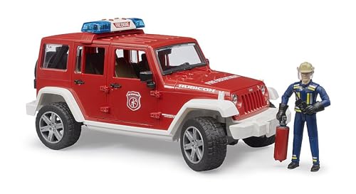Bruder 02528 Jeep Wrangler Unlimited Rubicon - Strażacki z Figurką i Modułem Świetlno-Dźwiękowym - obrazek 1