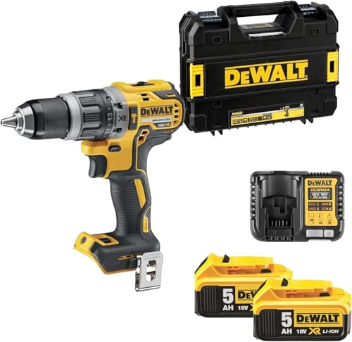 DEWALT Wiertarko-wkrętarka udarowa 18V XR w zestawie z dwoma akumulatorami 5.0 Ah DCD796P2 DEWALT Wiertarko-wkrętarka udarowa 18V XR w zestawie z dwoma akumulatorami 5.0 Ah DCD796P2