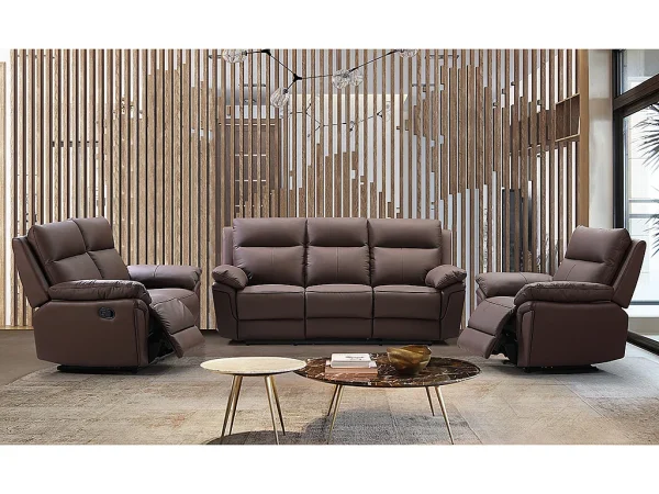 Kanapa 2-osobowa z funkcją relax ze skóry bawolej PAKITA -brązowa 112587 Kanapa 2-osobowa z funkcją relax ze skóry bawolej PAKITA -brązowa 112587