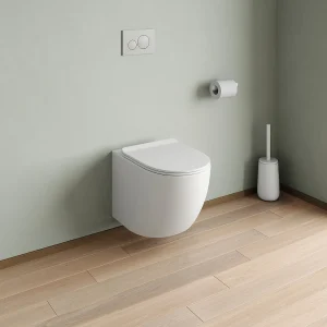 Zestaw miska WC podwieszana biała matowa ze stelażem i przyciskiem do spłuczki – JAVOINE 3480696 Zestaw miska WC podwieszana biała matowa ze stelażem i przyciskiem do spłuczki – JAVOINE 3480696