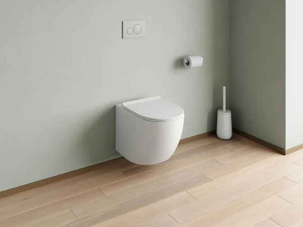Zestaw miska WC podwieszana biała matowa ze stelażem i przyciskiem do spłuczki – JAVOINE 3480696 Zestaw miska WC podwieszana biała matowa ze stelażem i przyciskiem do spłuczki – JAVOINE 3480696