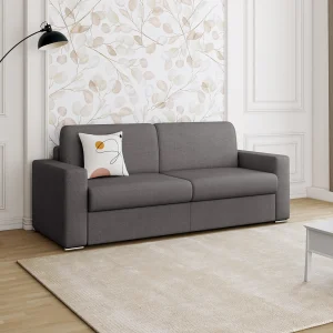 Kanapa 3-osobowa typu express – Antracytowy – Wymiary miejsca do spania: 140 cm – Materac 14 cm – CALITO 129539