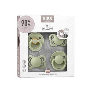 BIBS Smoczek 4 pak, Try it starter pack, bez BPA, kształt wiśni, symetryczny i dopasowany do szczęki. Kauczuk naturalny/silikon, rozmiar 1 (0 6 miesięcy), Sage BIBS Smoczek 4 pak, Try it starter pack, bez BPA, kształt wiśni, symetryczny i dopasowany do szczęki. Kauczuk naturalny/silikon, rozmiar 1 (0 6 miesięcy), Sage