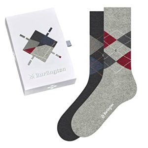 Burlington Mężczyźni Skarpety Basic Gift Box M SO Bawełna z wzorem 2 Pak, Wielokolorowy (Sortiment 0070), 40 46 Burlington Mężczyźni Skarpety Basic Gift Box M SO Bawełna z wzorem 2 Pak, Wielokolorowy (Sortiment 0070), 40 46