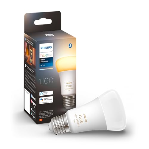 Philips Hue White ambiance Żarówka E27 1100 lm 8W (75W), wiele odcieni bieli, możliwość przyciemniania, inteligentne oświetlenie Philips Hue White ambiance Żarówka E27 1100 lm 8W (75W), wiele odcieni bieli, możliwość przyciemniania, inteligentne oświetlenie