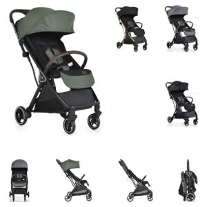 Cangaroo Wózek dziecięcy Buggy Easy Fold aluminiowy dach przeciwsłoneczny, regulowany, składany, kosz, kolor: zielony Cangaroo Wózek dziecięcy Buggy Easy Fold aluminiowy dach przeciwsłoneczny, regulowany, składany, kosz, kolor: zielony