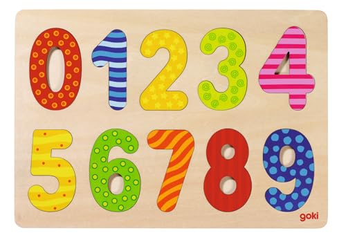 Einlegepuzzle Zahlen 0 9: 30 x 21 0,8 cm, Holz - obrazek 1