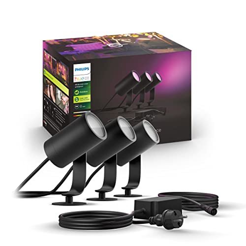 Philips Hue White and Color Ambiance Lampa Zewnętrzna Lily – Zestaw Bazowy 3 Reflektory LED Philips Hue White and Color Ambiance Lampa Zewnętrzna Lily – Zestaw Bazowy 3 Reflektory LED