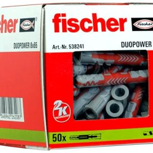 Fischer Duopower Kołki Uniwersalne, Czerwony/Szary, 50 Sztuk Fischer Duopower Kołki Uniwersalne, Czerwony/Szary, 50 Sztuk
