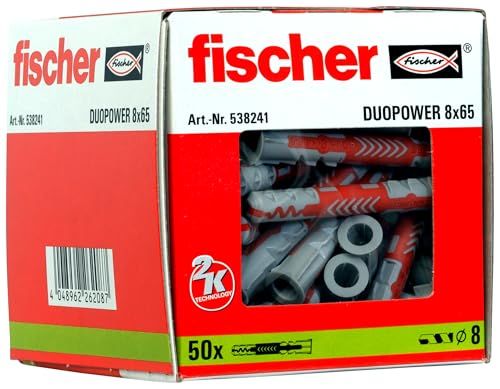 Fischer Duopower Kołki Uniwersalne, Czerwony/Szary, 50 Sztuk - obrazek 1
